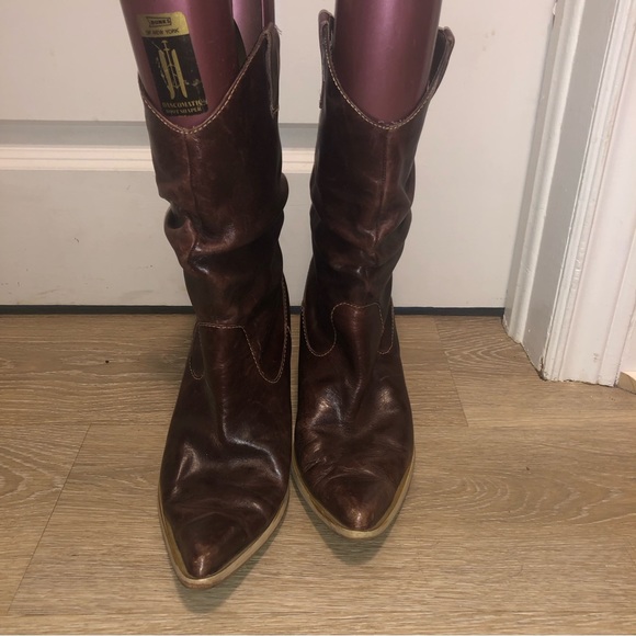 Rampage ladies rodeo cowgirl cowboy leather boots size 10 - Picture 3 of 7